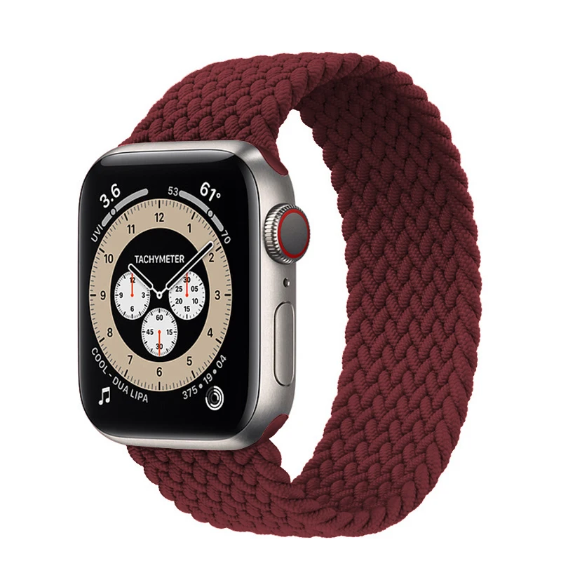 For Apple Watch Band 44mm 40mm 42mm 38mm45mm41mm Braided Solo Loop Strap Nylon Elastic Fabric Bracelet iWatch Serie 7 3 4 5 SE 6