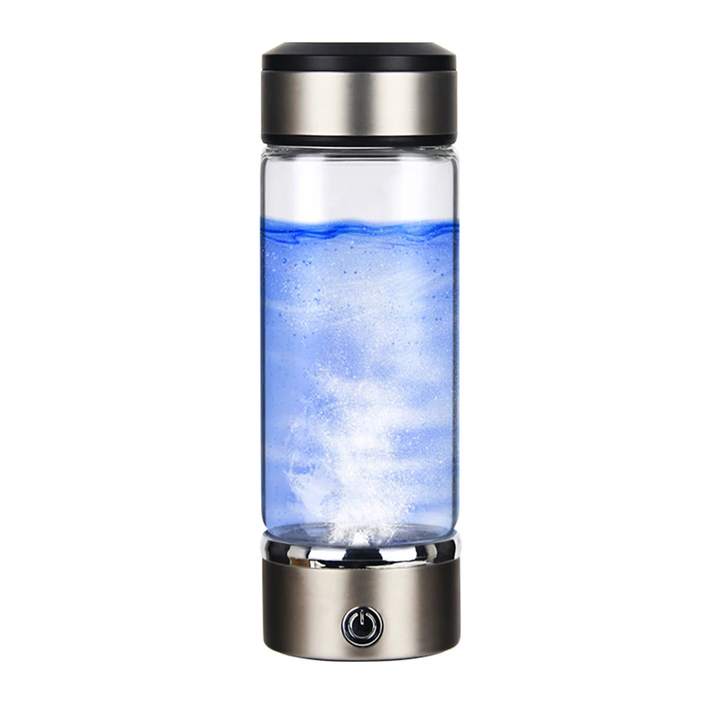 

USB Rechargeable Smart Hydrogen Rich Water Cup Electrolysis Generator Ionizer Bottle High Borosilicate Glass Drinking Bottle