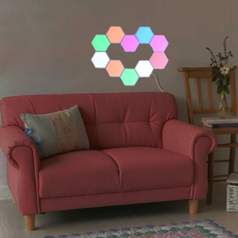 

New Touch Sensitive Colorful Modular Quantum Lamp LED Night Light Magnetic Assembly Hexagon Light Wall Lamps Quantum Lights