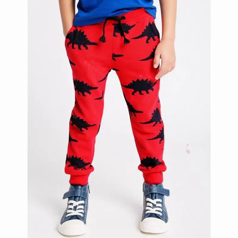 SAILEROAD Dinosaur Autumn Children Kids Boys Casual Pants Spring Cartoon Baby Toddle Boy's Full Length Trouser Cotton |