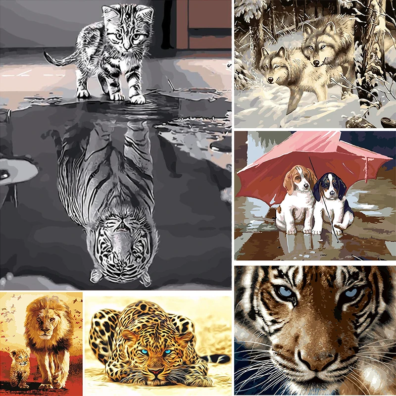 Картина по номерам на холсте отражающая кошка|Рисование и каллиграфия| |