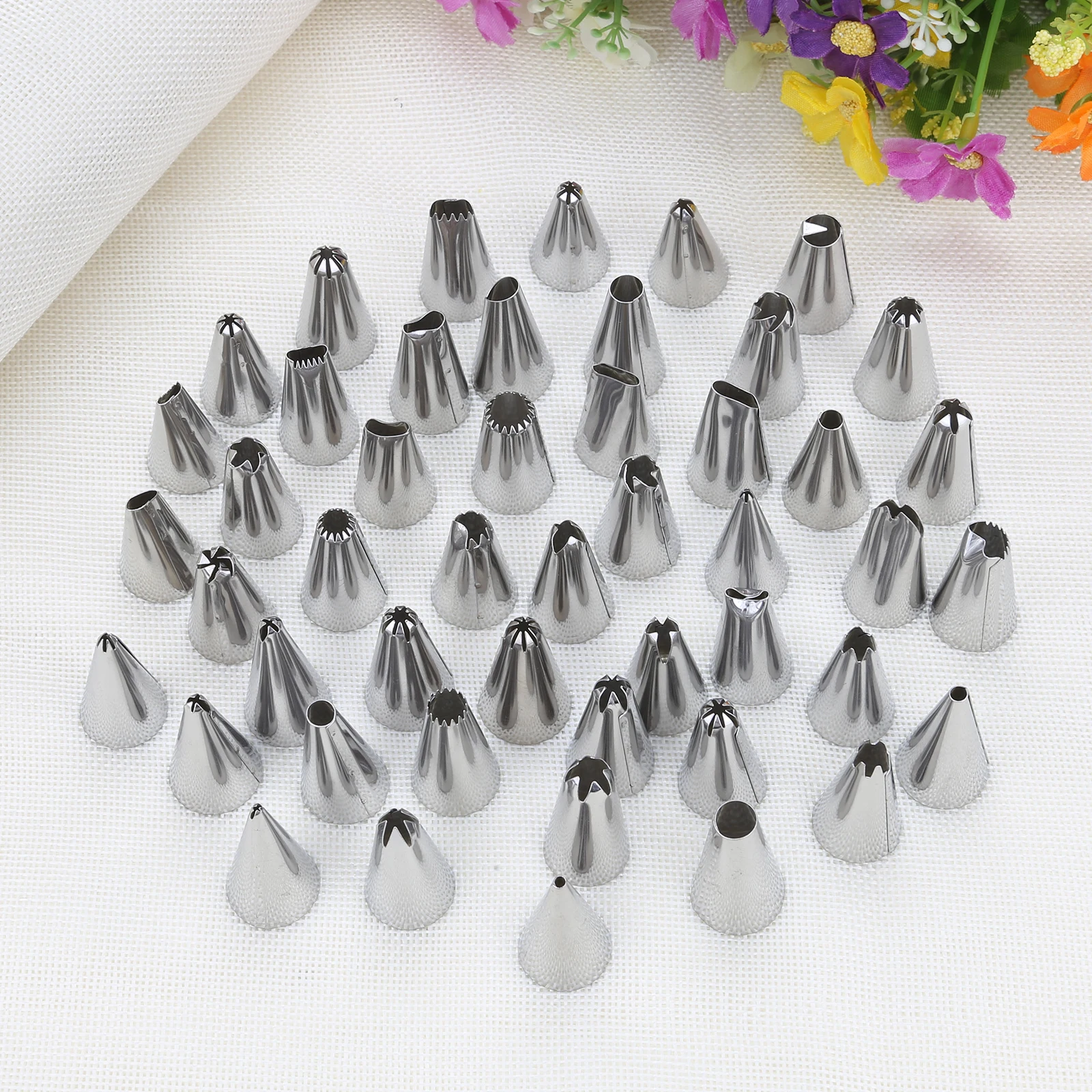 48pcs set 48 шт./компл. Нержавеющая сталь Обледенение Советы Набор торт выпечки инструменты для самостоятельного декорирования бесшовная Сварка аксессуары - Цвет: 48pcs set