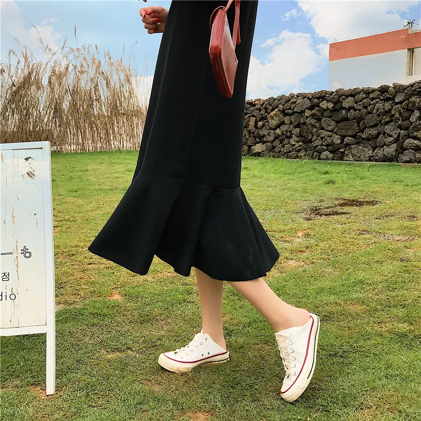 Платье женское однотонное без рукавов Модное Элегантное повседневное