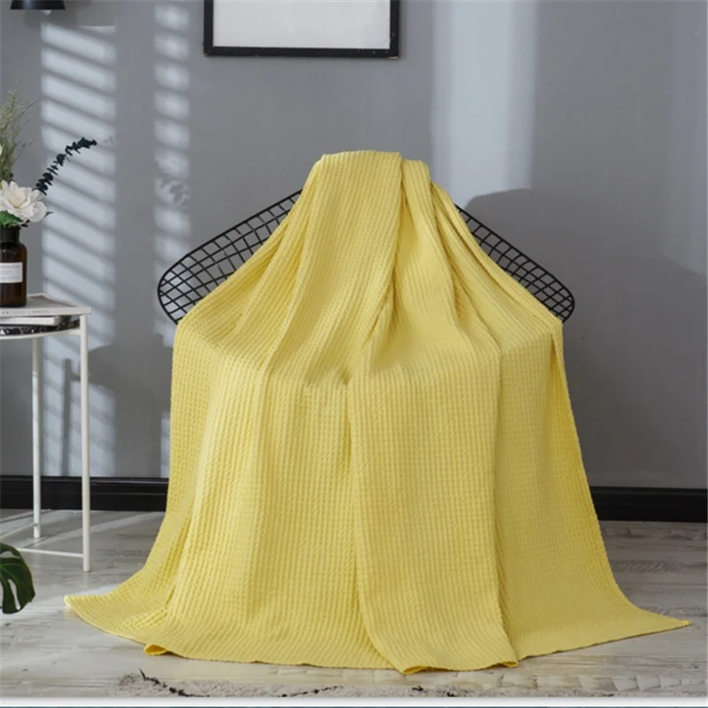 Waffle Throw Blanket Bedspreads Cotton Christmas Decorations For Home Comfy Portable Travel All-Season Skin-friendly Soft