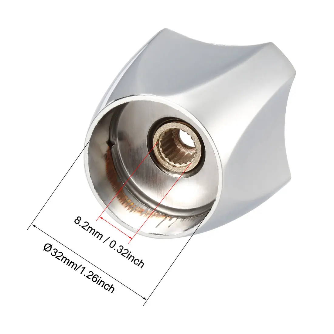 

uxcell Faucet Knob Handle 34mm Dia Universal Replacement Handle Silver Tone 2 Pcs