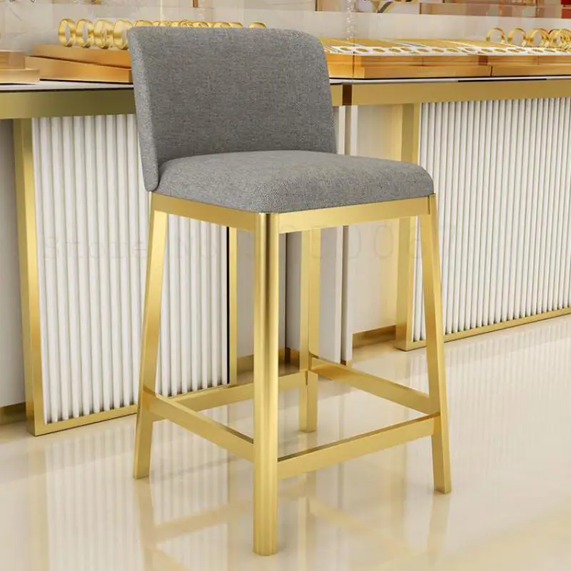 Современное простое барное кресло из нержавеющей стали с украшениями стул со