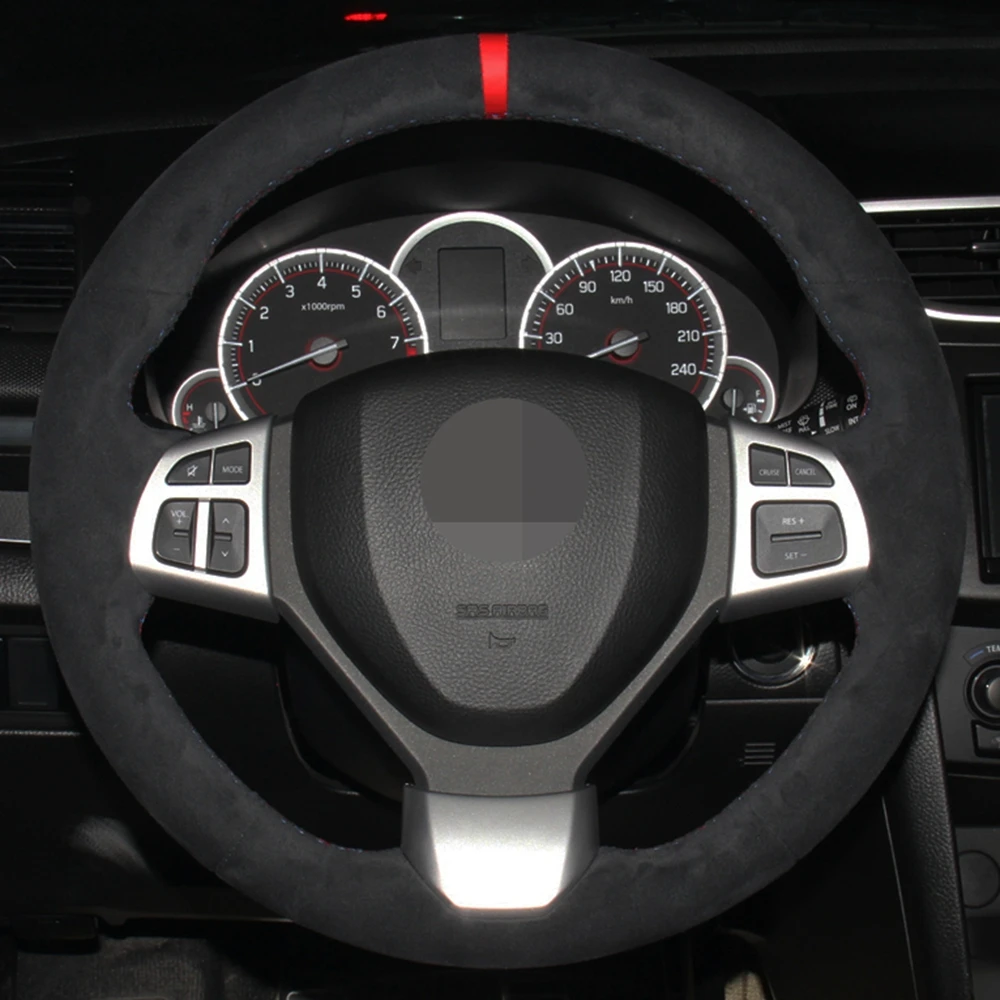 DIY черная замша чехол рулевого колеса автомобиля для Suzuki Swift Sport 2012 2013 2014 2015 2016 2017