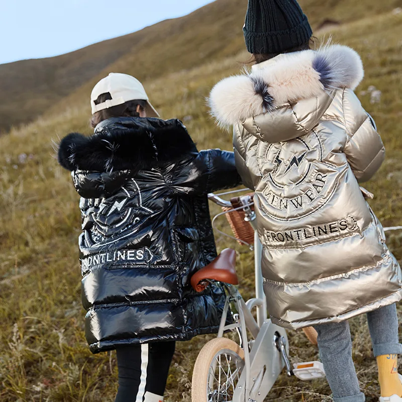 3QR качественный детский пуховик с мехом Утепленная зимняя одежда для девочек и