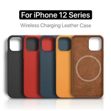 1:1 Leather Original Case For iPhone 13 12 Pro Max Mini With Magsafing Magnetic Cover Case For iPhone 13 Pro Max Cover