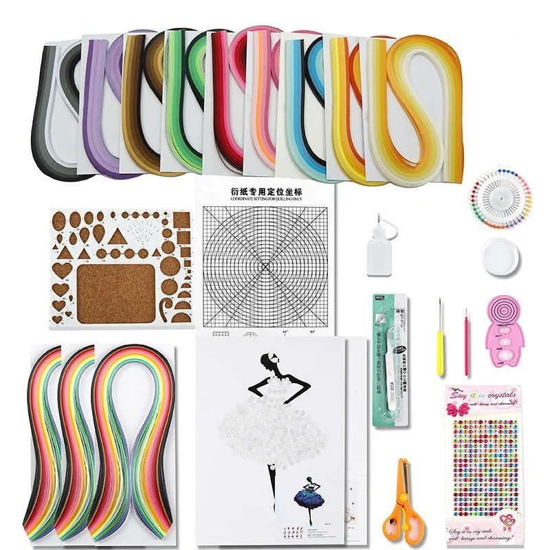Набор бумажных инструментов, набор бумажных художественных наборов, цветная бумага ручной работы «сделай сам», бумага Оригами для домашнего декора, бумажные полоски для творчества, инструменты
