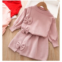 baby girls clothes knitwear winter spring knitted girls clothing set kid girls sweater jumper skirt 2pcs toddler girls outfits