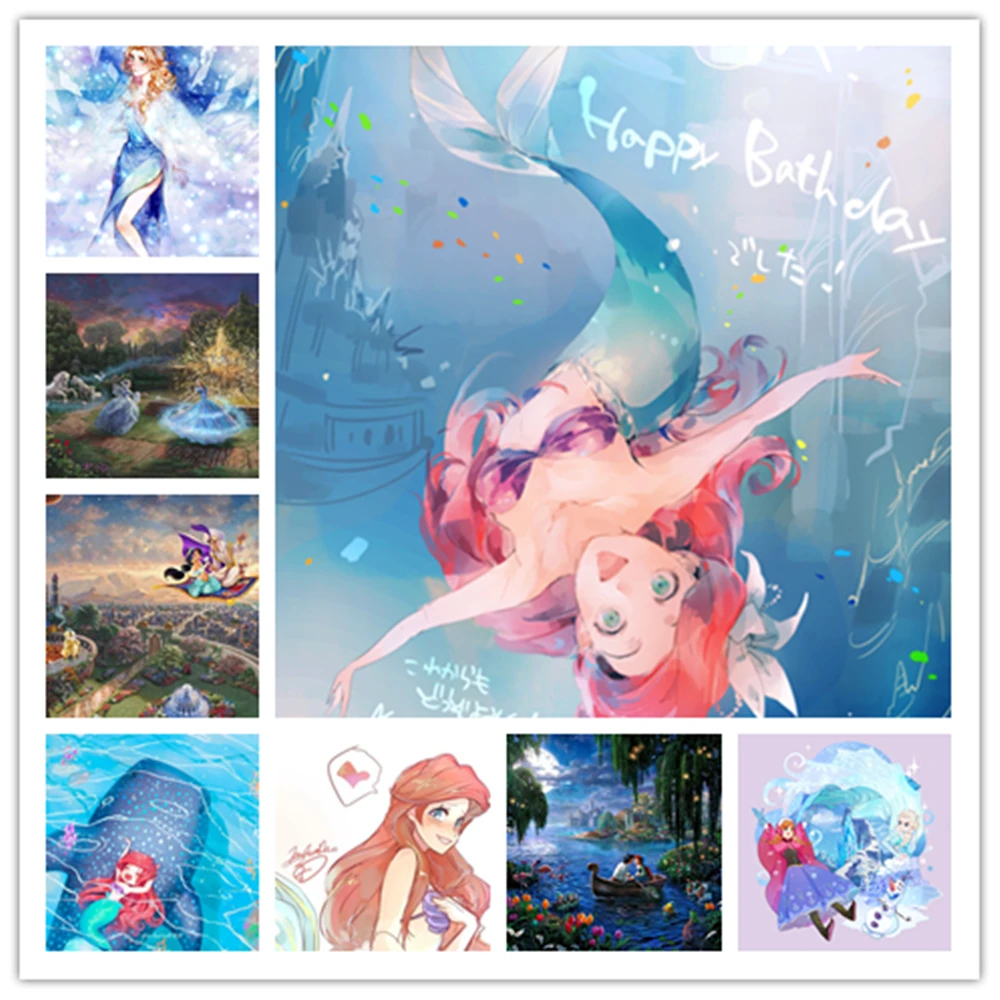 Классическая картина из мультфильма Disney алмазная вышивка русалка крестиком