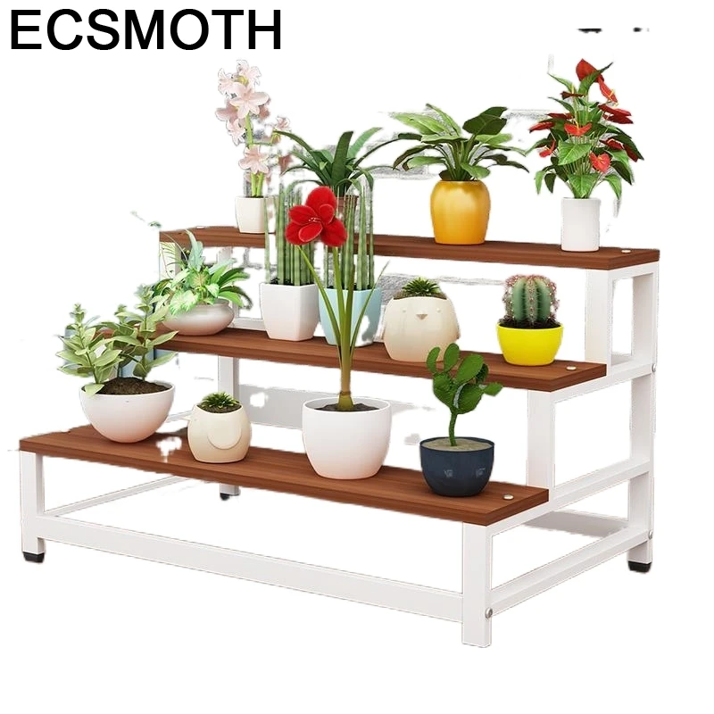 

Macetas Plantenstandaard Saksi Standi Varanda Wood For Estante Para Plantas Outdoor Dekoration Balcony Shelf Flower Stand