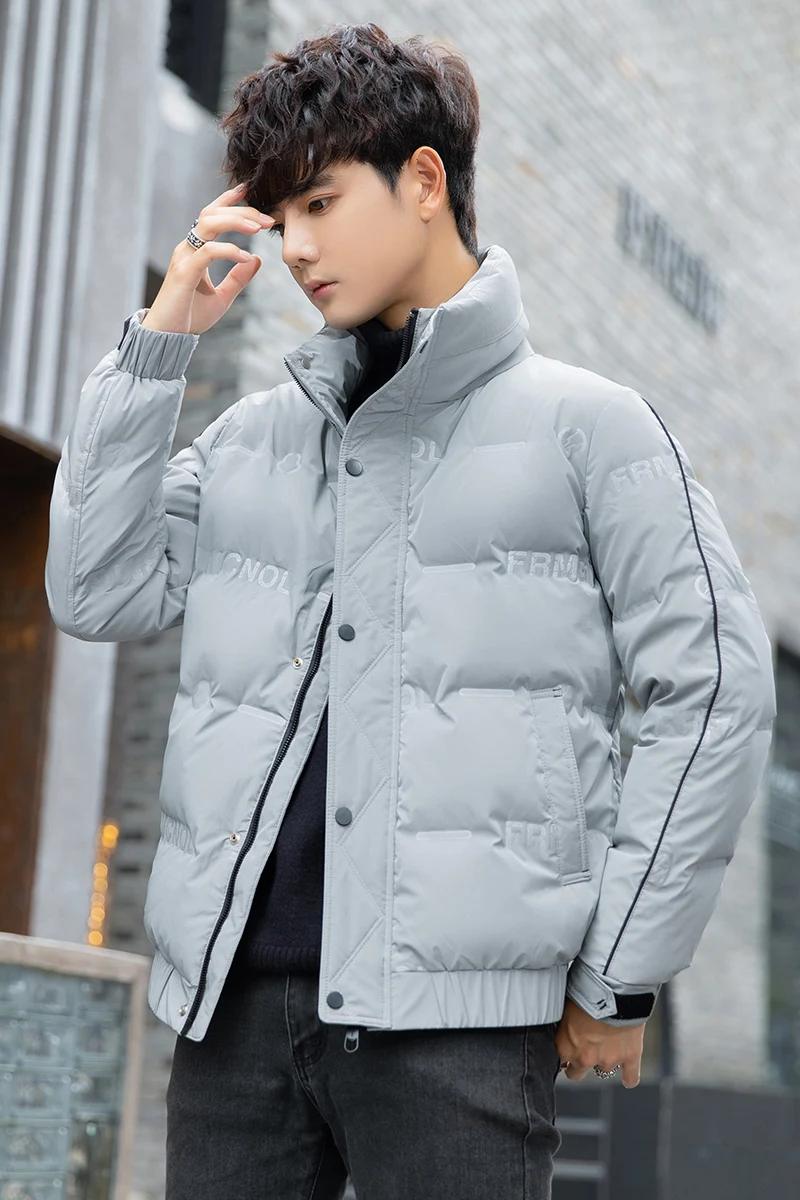White duck down jacket men's lightweight down jacket stand-up collar down jacket slim handsome jacket tide