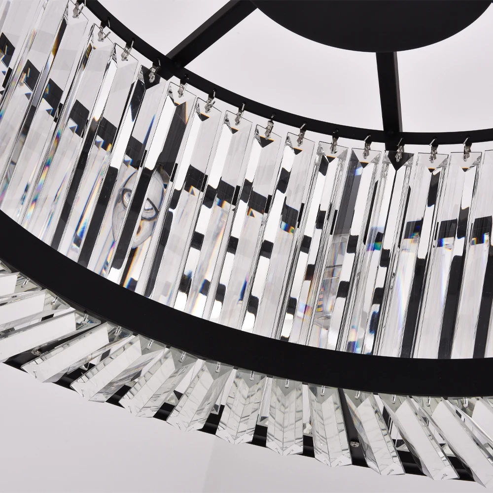 Современная хрустальная люстра светильник элегантная круглая подвесная лампа