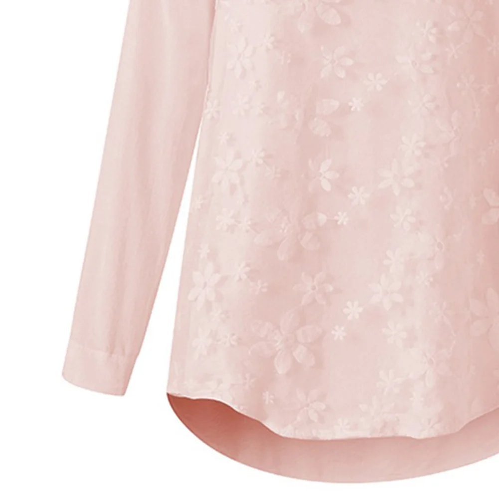Женская блузка рубашки новинка 2019 однотонная кружевная рубашка с вышивкой и