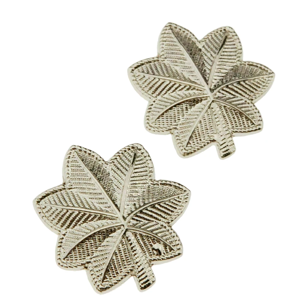 Фото Пара WW2 Американский армейский подколонник EPAULETTE устройство ранг INSIGNIA листья COCKADE PIN значок №1