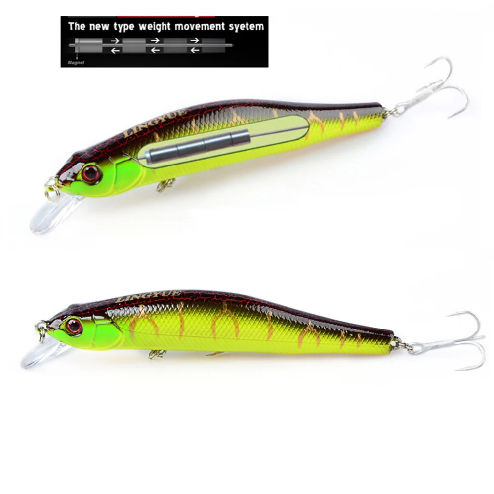 

1Pcs 10cm/11.4g Minnow Fishing Lure Floating Artificial Bait Hard Crankbait Wobblers Tackle Pesca Far-casting Magnet System