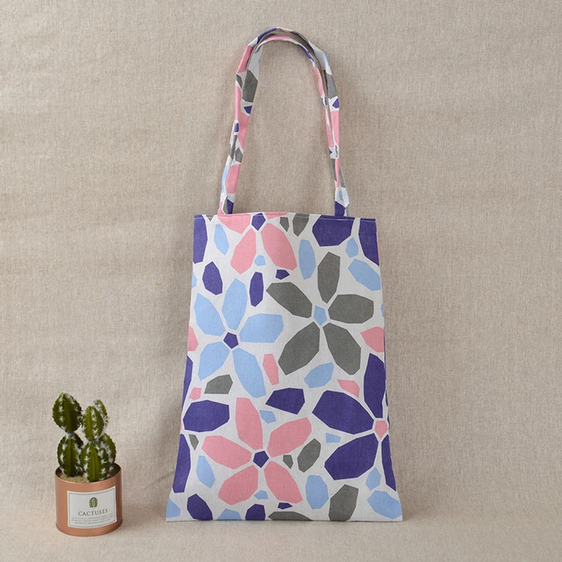 2020 модные сумки на плечо из хлопка и льна с рисунком для покупок женские