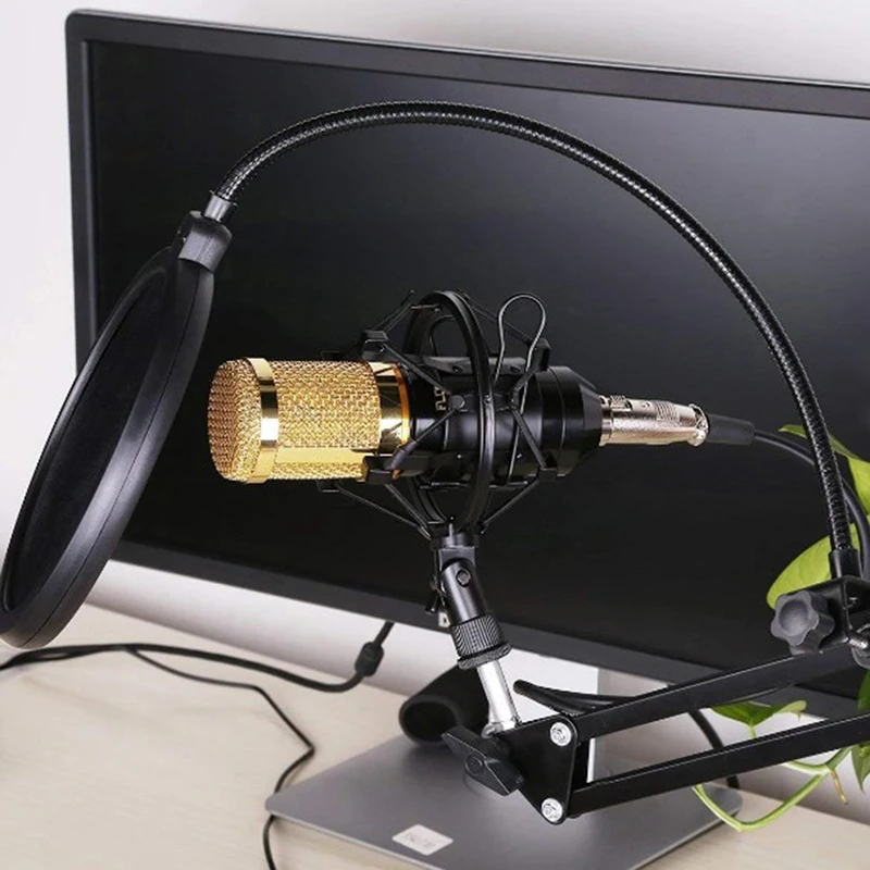 Конденсаторный микрофон BM800 Студийный с подставкой для записи звука в режиме