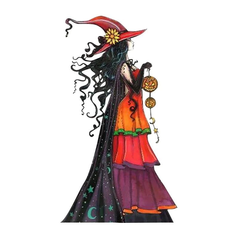 

Halloween Double-sided Color Witch Metal Garden Sign Indoor Outdoor Decorations