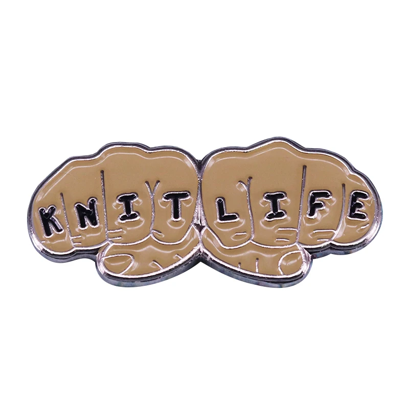 Knit life badge handicraft unique knitting theme jewelry