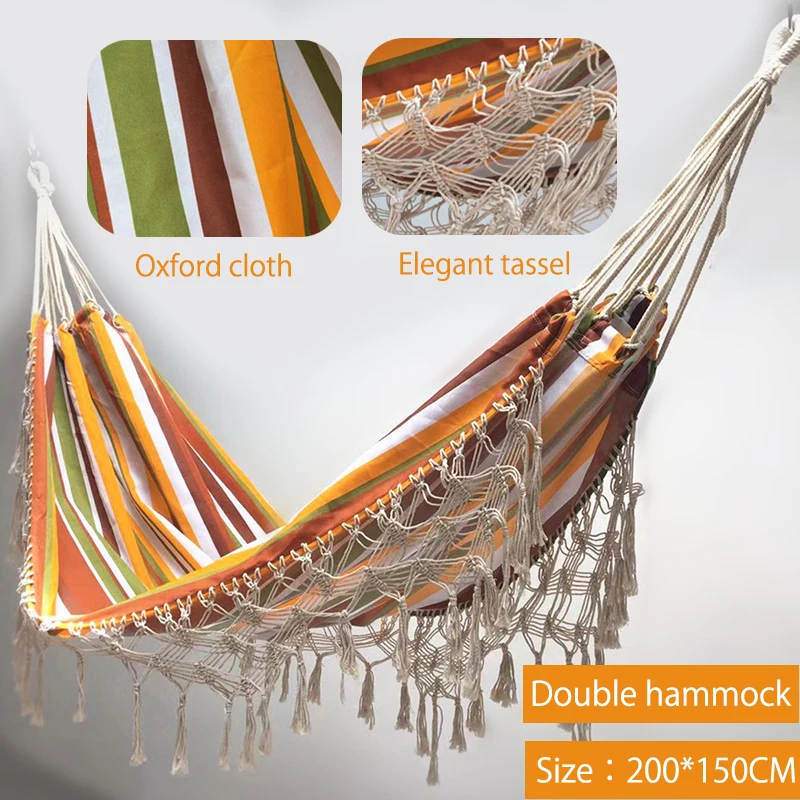 Двойной гамак в скандинавском стиле богемный двойной с кисточками Пляжная