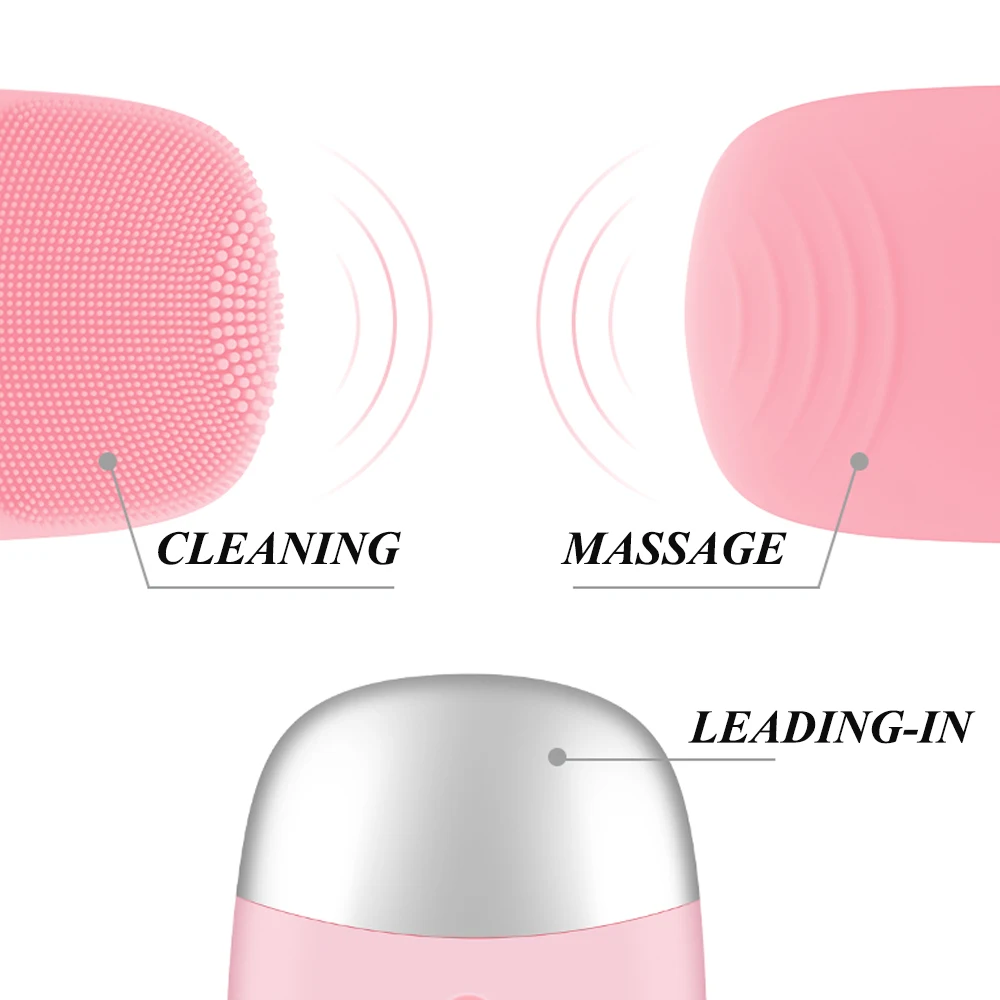 Щетка для очищения лица 3-в-1 Электрический силиконовый массажер IPX7