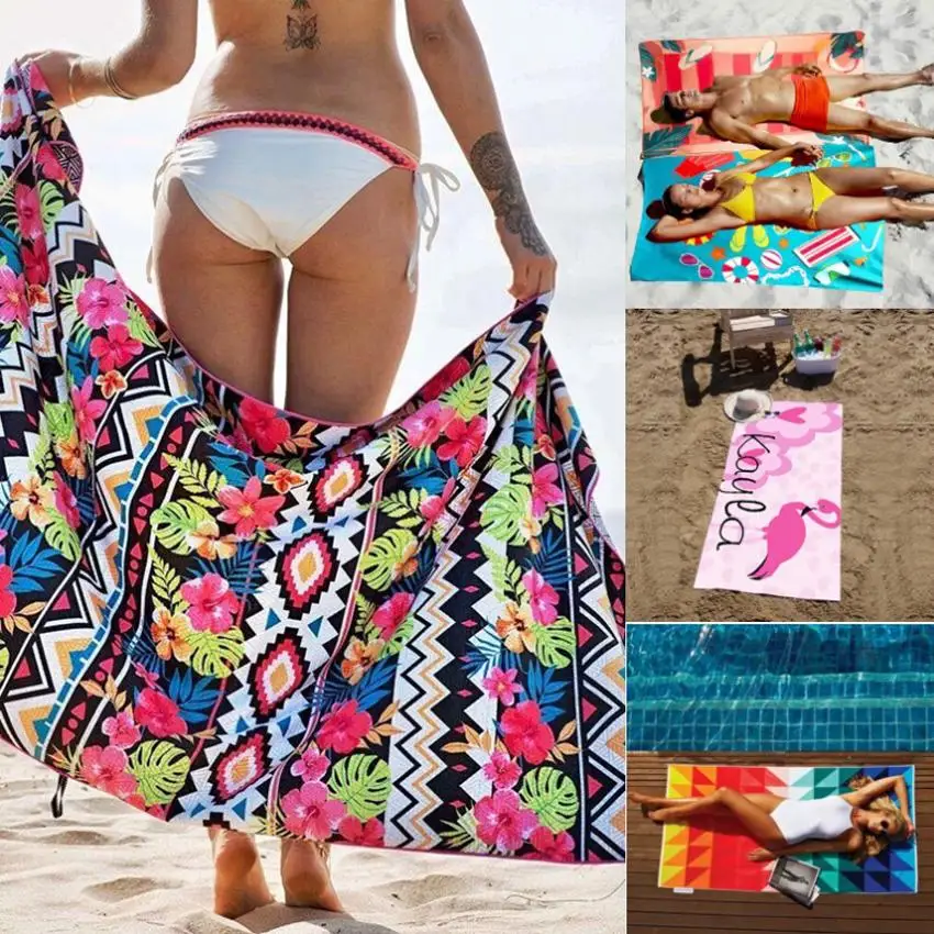 

40 Towel 80*160cm Polyester Soft Thin Bath Shower Towels Swimming Sports Bikini Cover Up serviette de plage