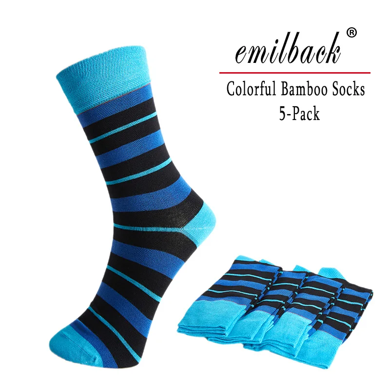 Emilback 5 пары/Партия Красочные мужские Смешные счастливых повседневные длинные