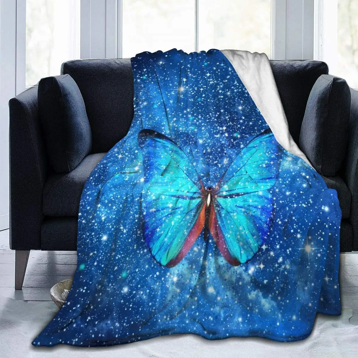 

Butterfly Mezcla Flannel Plush Soft Throw Blanket for Couch Cozy Lightweight Decorative