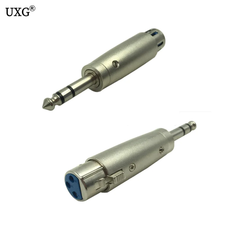 Никелированный 3 контактный гнездовой разъем XLR на 1/4 дюйма 6 35 мм штекер адаптер