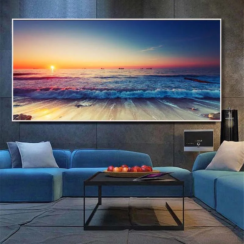 

Modern Sunset Landscape Canvas Paintings On The Wall Posters And Prints Seascape Wall Pictures For Home Wall Decoration Cuadros
