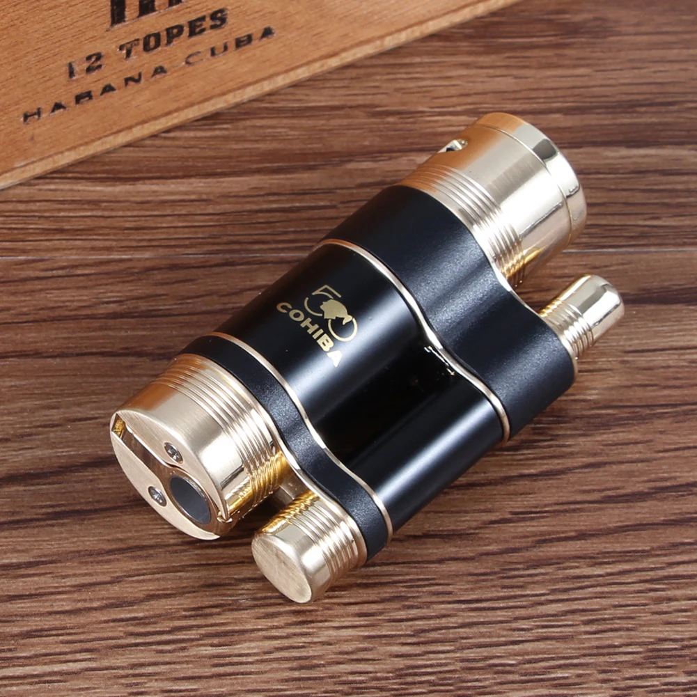 COHIBA ветрозащитный бутановый фонарь зажигалка портативные Креативные мужские