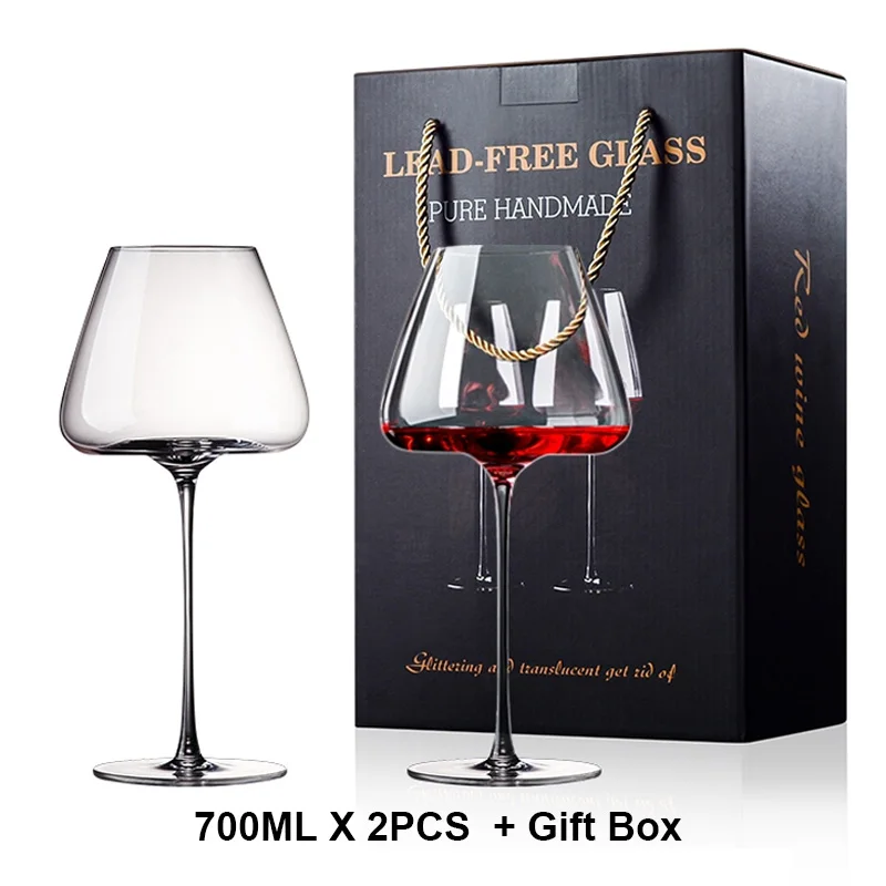 Стеклянный бокал для красного вина шампанского Бордо бордового цвета 2 шт. 700 мл/900