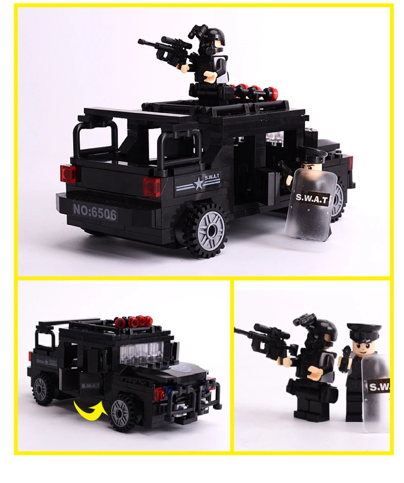City Police Special Forces Military Figure Bricks SWAT Team Armored Sport Car Weapon Building Blocks Toys 6507 | Игрушки и хобби