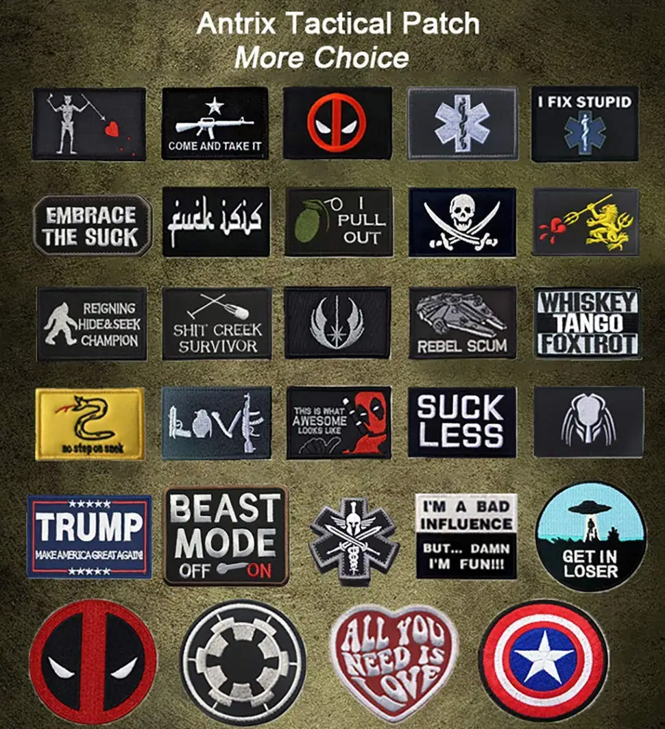 Antrix смешная аллергия на фигню аппликация застежка Крюк и петля Военная эмблема