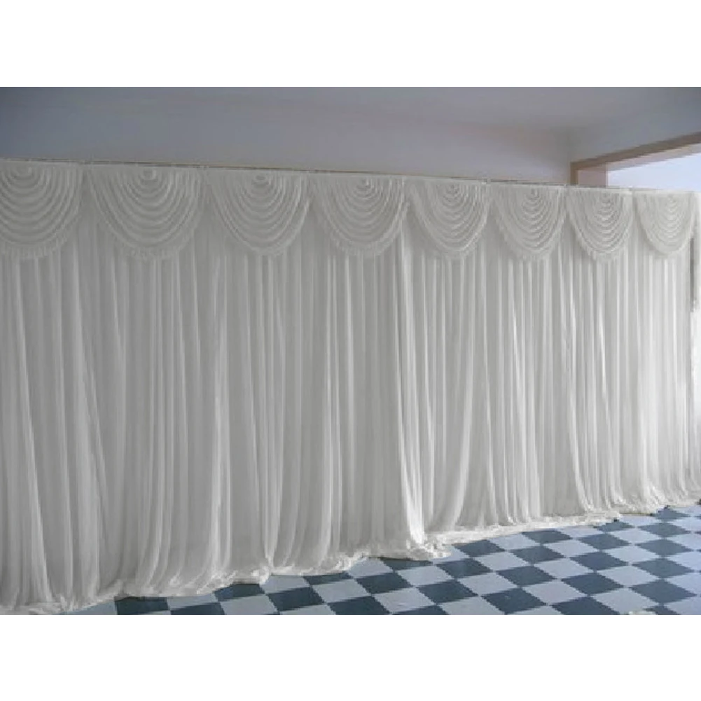 

2x2m Panel Gauze Ceiling With Swag Wedding Decor Romantic Decoration Detachable Voile Drape For Stage Backdrop Curtain Ice Silk