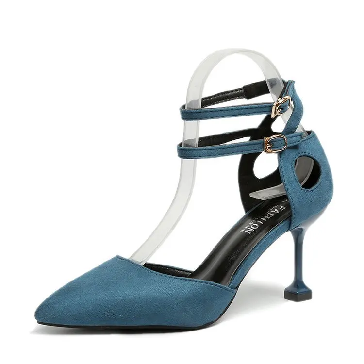 Туфли-лодочки женские с острым носком пикантные замшевые туфли на высоком