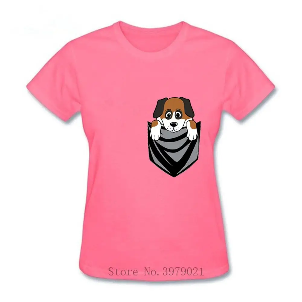 Сенбернара с карманами и рисунком Футболка принтом женские владелец собаки