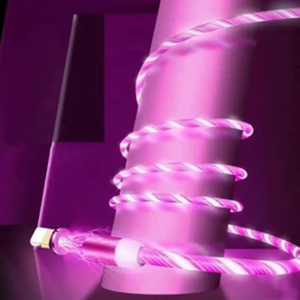 

Circular Magnetic Streamer Data Line Magical Glow Nighttime Mobile Phone Charging Cable For Android