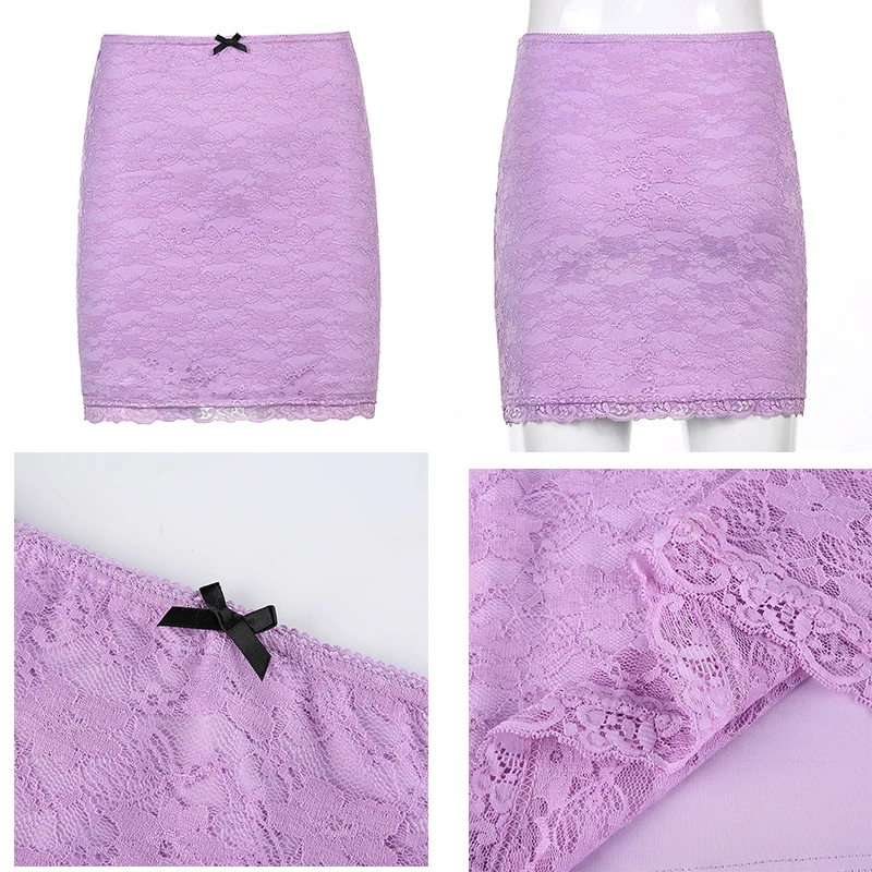 

Rapcopter Green Lace Mini Skirts y2k Short Skirts Bow Frill Cute Skirts Women Vintage Fashion Skirts 2021 New Trendy Skirts 90S