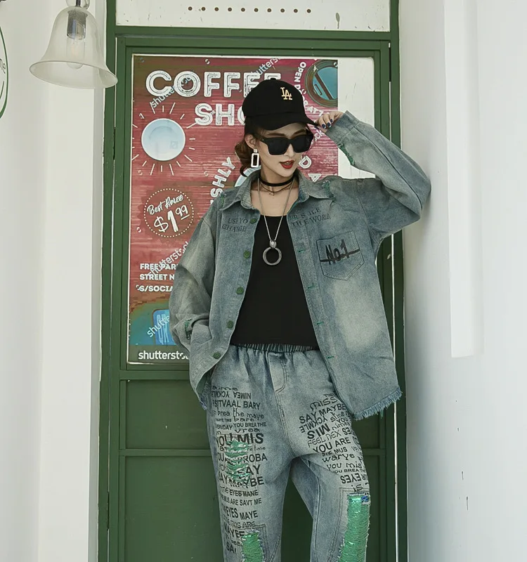 Свободная Корейская универсальная синяя трендовая женская рубашка Cardian с