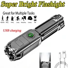Многофункциональная ультраяркая вспышка s ABS, сисветильник свет, фокусировочная вспышка, USB Перезаряжаемый масштабируемый уличный Фонарик светодиодный Светодиодная лампа