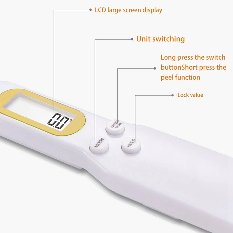 

LCD Display Kitchen Spoon Scale Electronic Scale Spoon Food Ingredients Measuring Spoon Scales 500g/0.1g Weighing-#