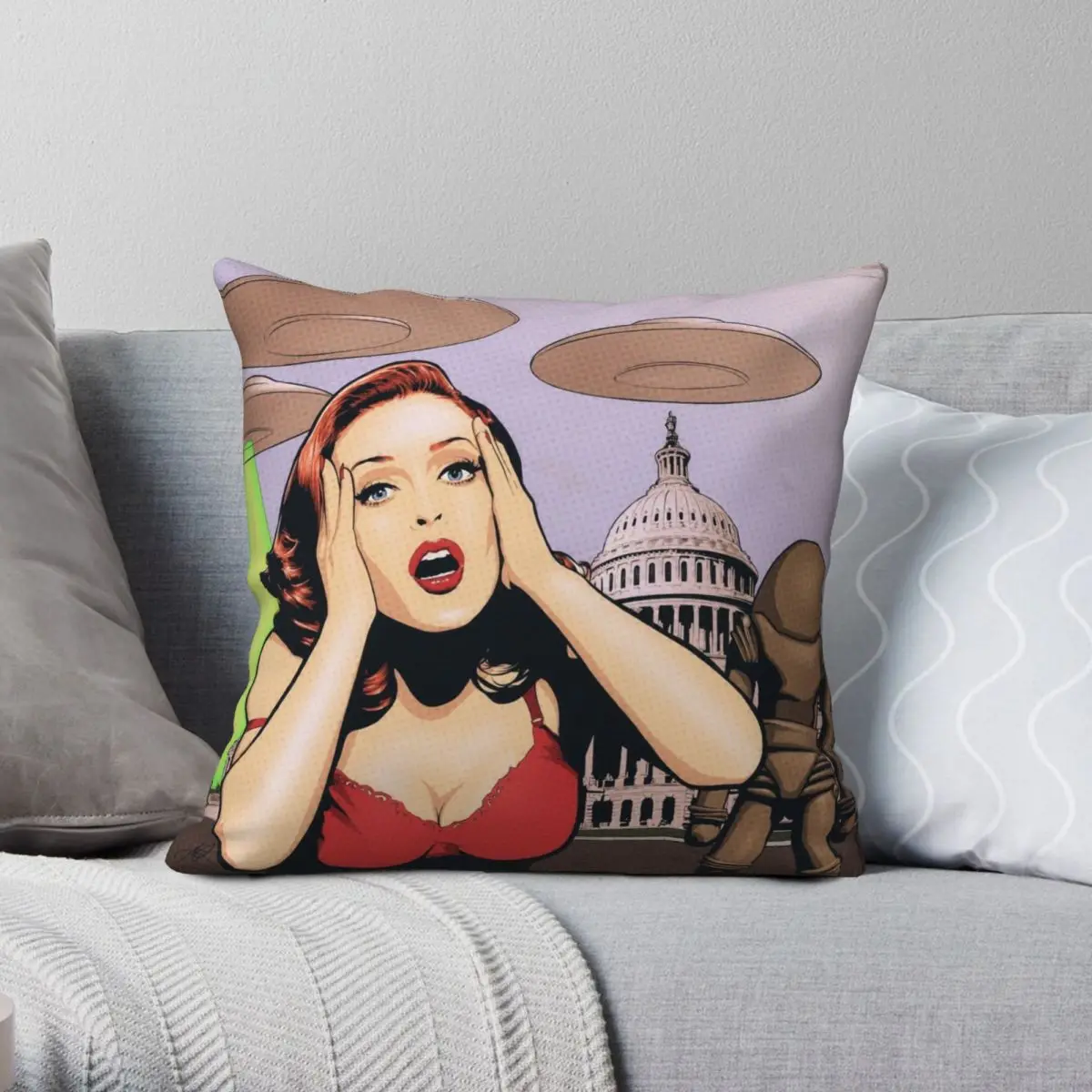 

Чехол для Квадратной Подушки Gillian Anderson из полиэстера и льна