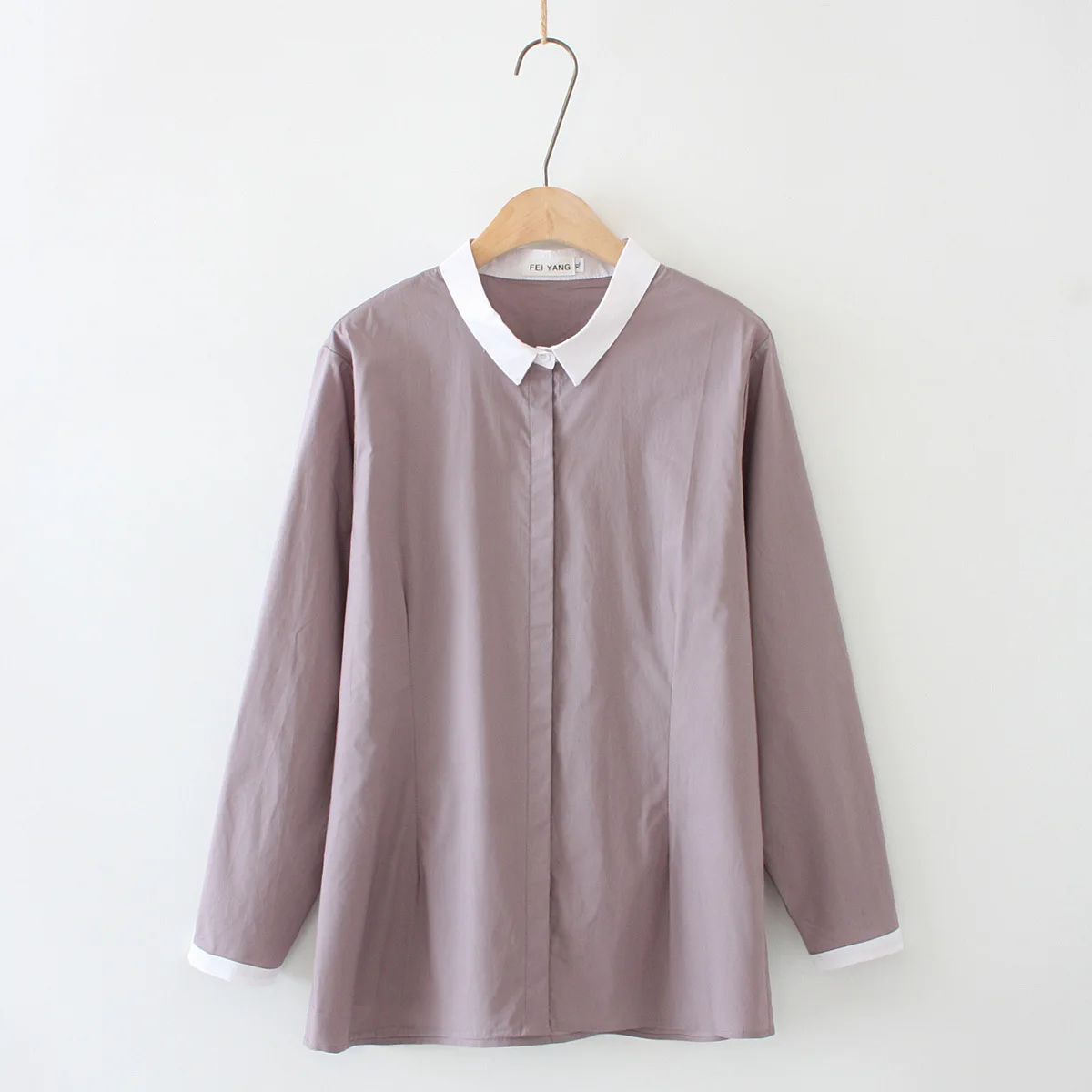 Повседневные блузки размера плюс осень 2019 Модные свободные хлопковые Формальные