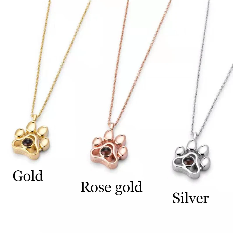 Новинка 2020 ожерелье с подвеской в виде милой кошачьей собачьей лапы на 100 языках
