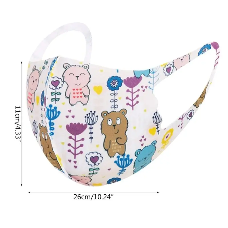 

50pcs Kids Child Cartoon Print Mouth Mask Breathable Washable Face Masks Dustproof Anti Haze Pollution Mouth-Ruffle