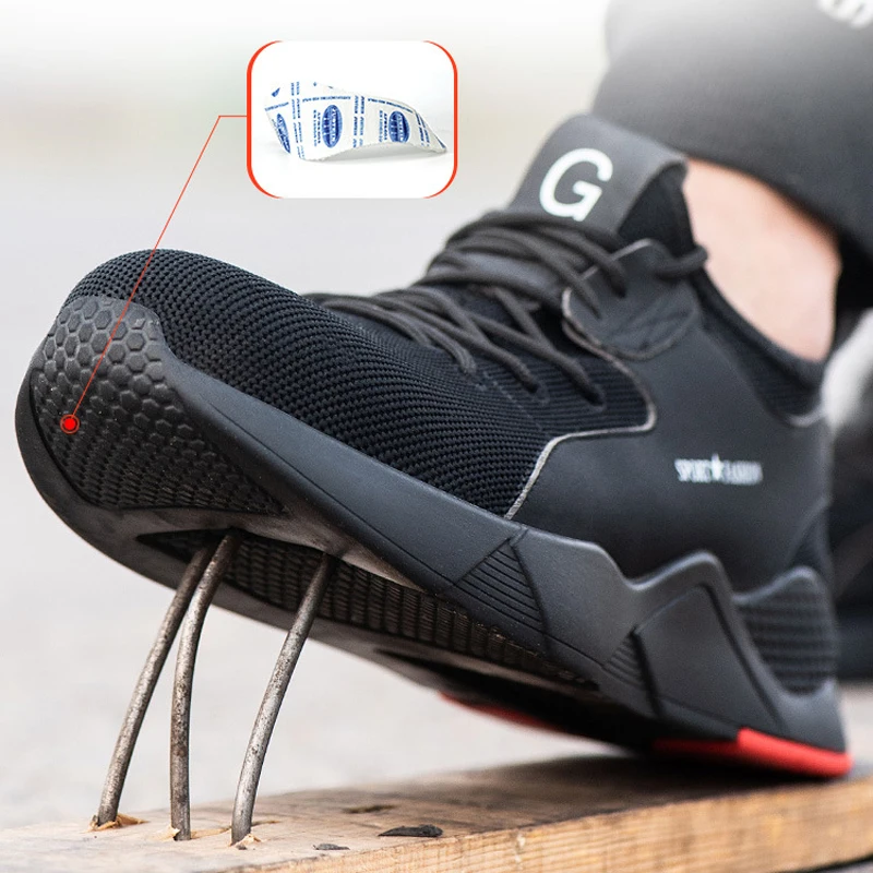 

Male Steel Toe Work Safety Shoes Camouflage Men Boots Breathable Outdoor Casual Sneaker Anti-smashing Piercing Work Safety Boot